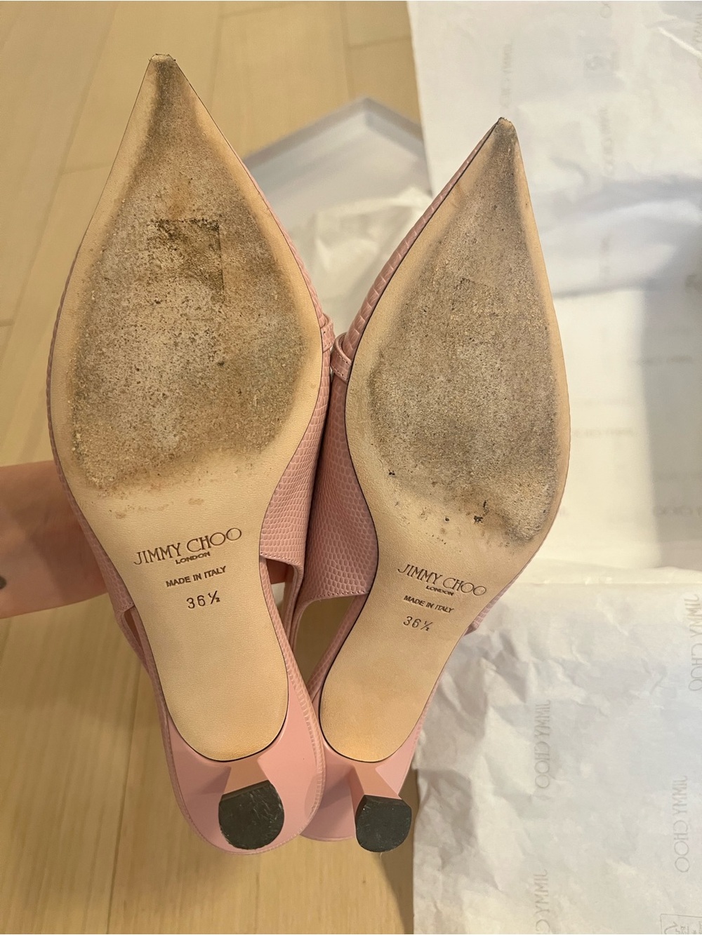 Jimmy choo Amita Lizard-Embossed Leather Slingback Pumps - Picture 11 of 13